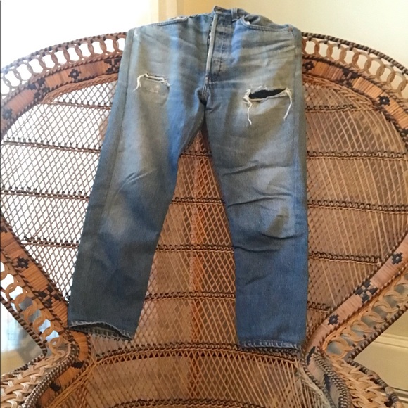 Re/Done Cropped High Waisted Jeans - Picture 5 of 8